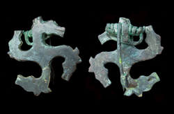 Brooch, Swastika, Zoomorphic Horses, c. 3rd Cent AD Sold!